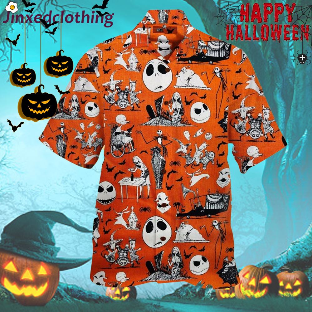 Jack Skellington Nightmare Before Christmas Halloween Hawaiian Shirt 